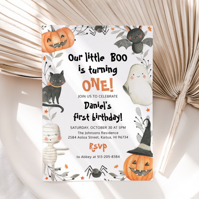 Halloween Our Little Boo Birthday Party Invitation (Creator Uploaded)