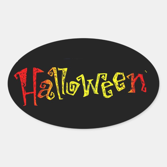 Halloween Oval Sticker (Front)