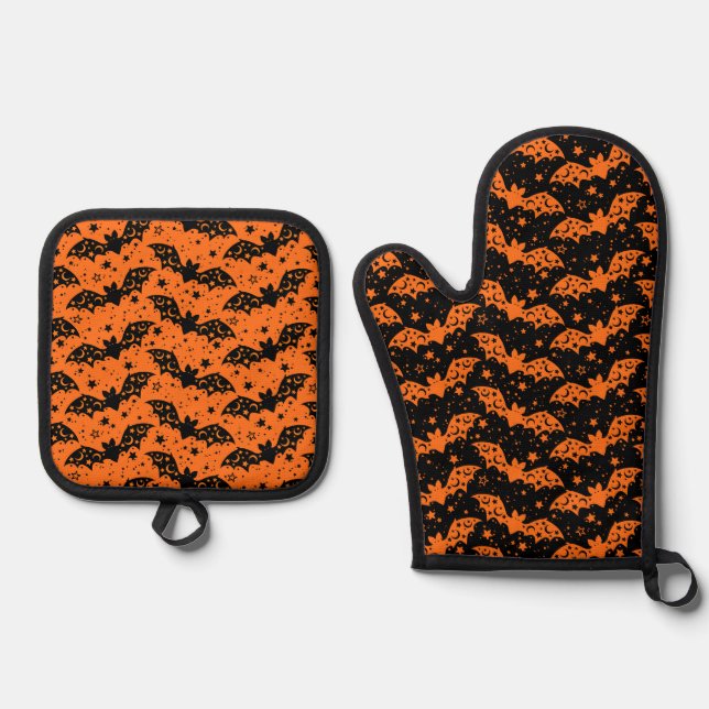 Halloween Oven Mitt & Pot Holder Set (Front)