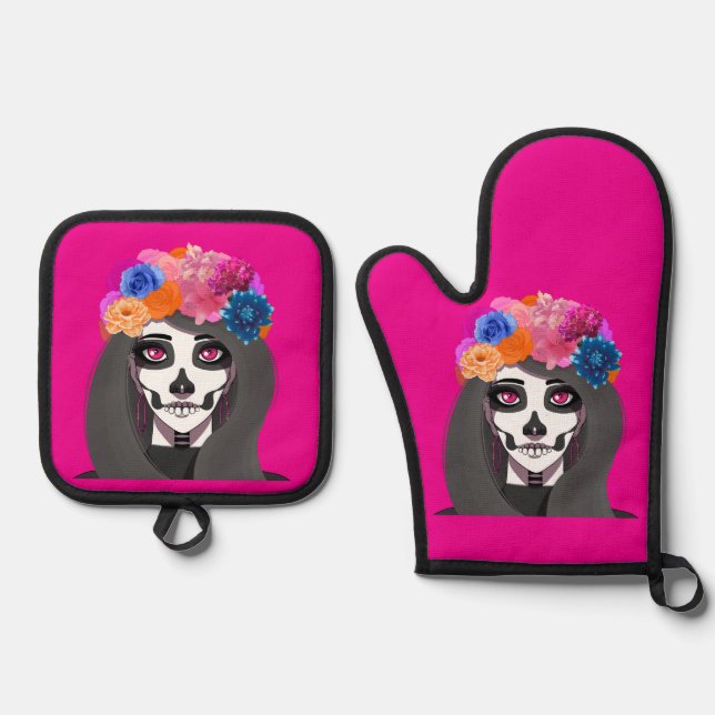Halloween   oven mitt & pot holder set (Front)