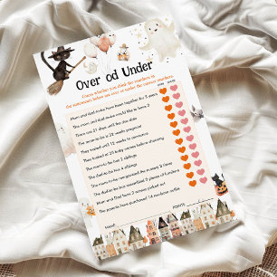Halloween Over or Under Game, Baby Shower Game