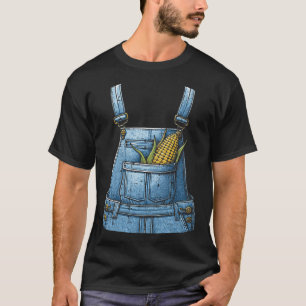 Halloween Overalls Corn Farm Costume Farmer Men Wo T-Shirt