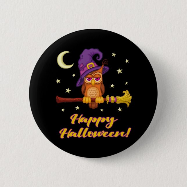 Halloween Owl  6 Cm Round Badge (Front)