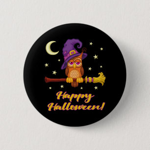 Halloween Owl  6 Cm Round Badge