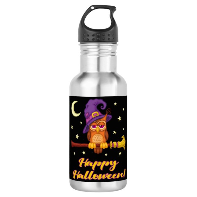 Halloween Owl 710 Ml Water Bottle (Front)