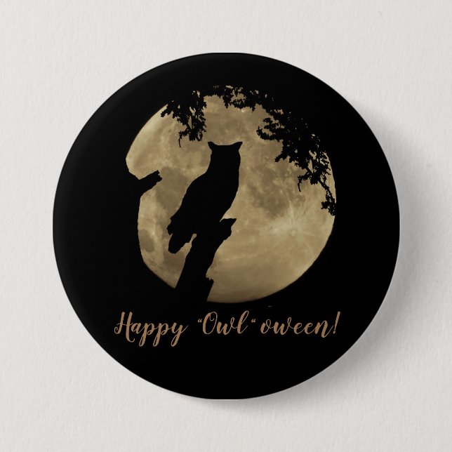 Halloween Owl 7.5 Cm Round Badge (Front)