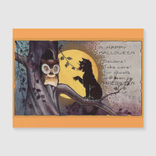 Halloween Owl and Cat Magnet