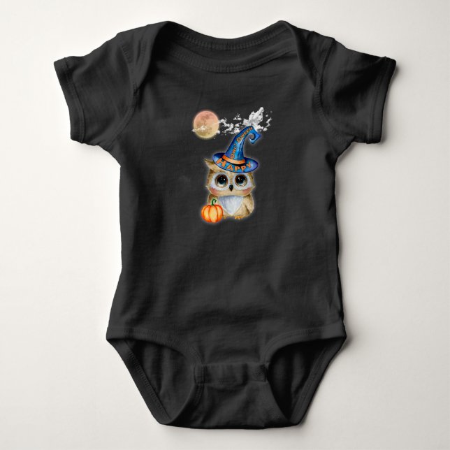 Halloween Owl Baby Bodysuit (Front)