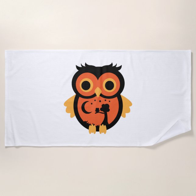 Halloween Owl   Beach Towel (Front)