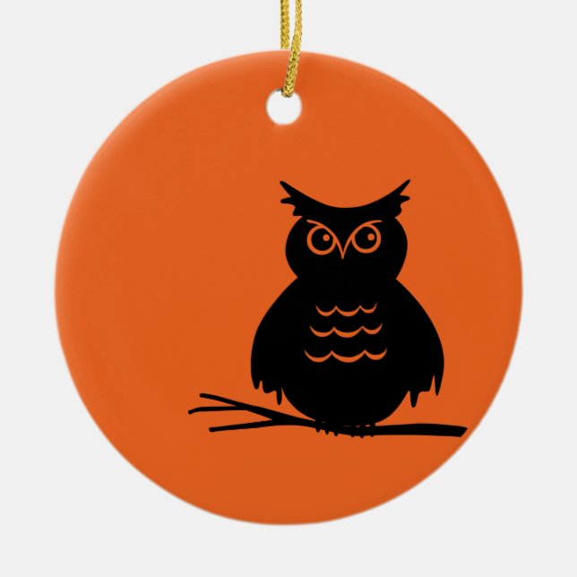 Halloween Owl Ceramic Tree Decoration (Front)