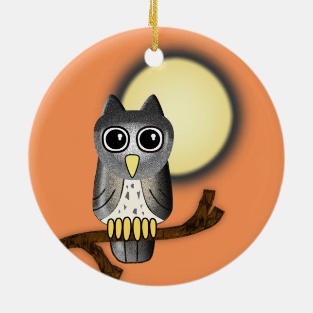 Halloween Owl Ceramic Tree Decoration (Back)