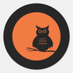 Halloween Owl Classic Round Sticker