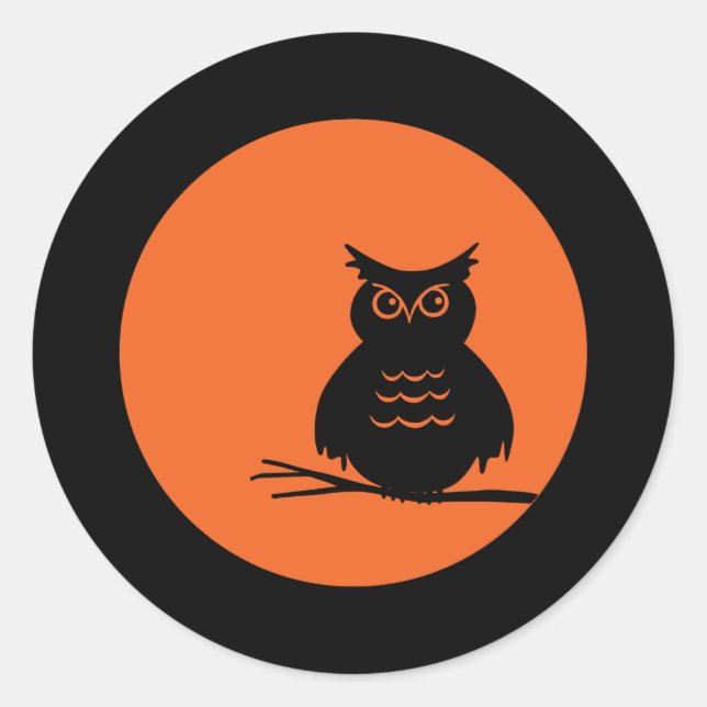Halloween Owl Classic Round Sticker (Front)