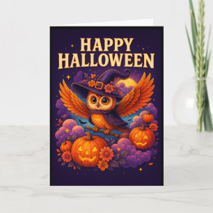 Halloween Owl Greetings Card