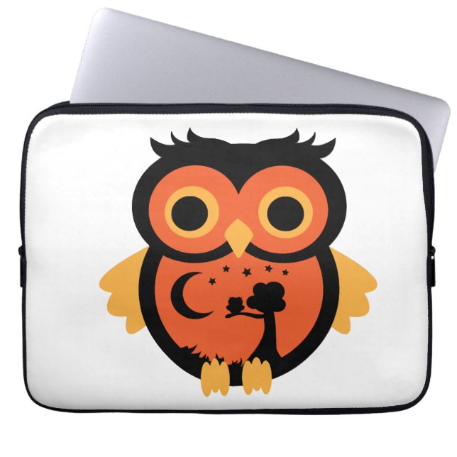 Halloween Owl Laptop Sleeve (Front)