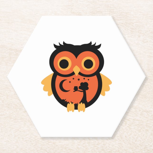 Halloween Owl   Paper Coaster (Front)