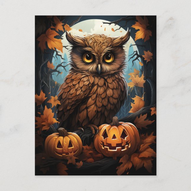 Halloween Owl Postcard (Front)