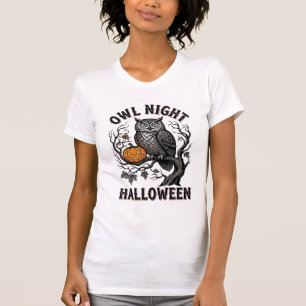 Halloween Owl Shirt Vintage Spooky Bird Party Desi