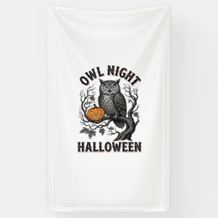 Halloween Owl Shirt Vintage Spooky Bird Party Desi Banner
