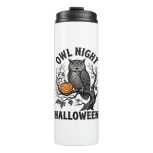 Halloween Owl Shirt Vintage Spooky Bird Party Desi Thermal Tumbler