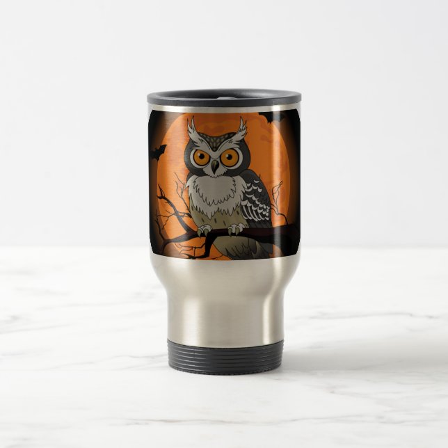 Halloween Owl Travel Mug (Center)