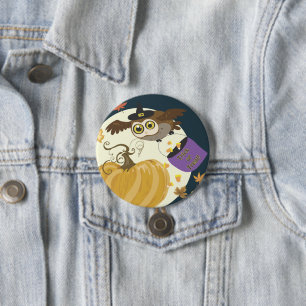 Halloween Owl Trick or Treat! 7.5 Cm Round Badge