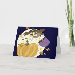 Halloween Owl Trick or Treat Greeting Card