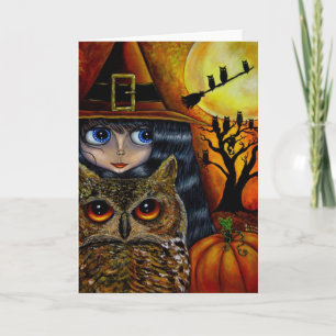 Halloween Owl Witch Card