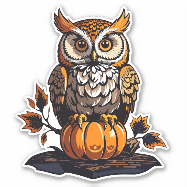 Halloween Owl with pumpkin (Front)