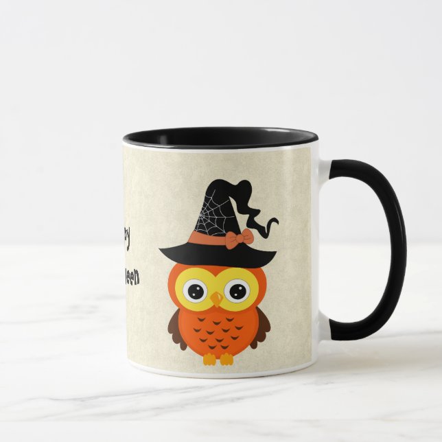 Halloween Owl with Witch Hat Mug (Right)