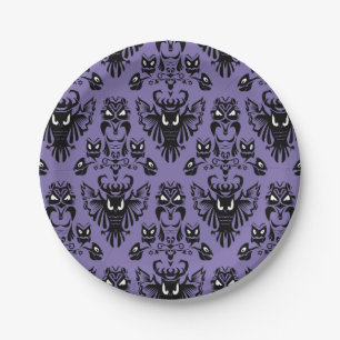 Halloween Owls Black and Purple Wicked Eyes Party Paper Plate