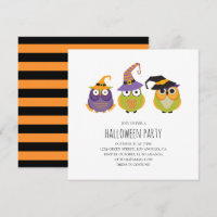 Halloween owls. Funny kids costume party. Animals