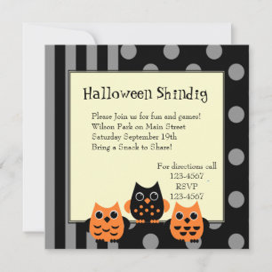 Halloween Owls Invitation