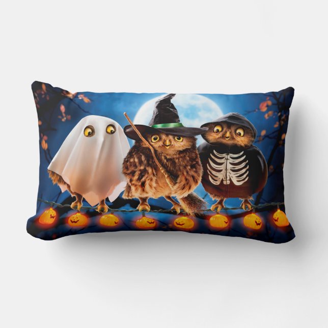 Halloween Owls Lumbar Cushion (Front)