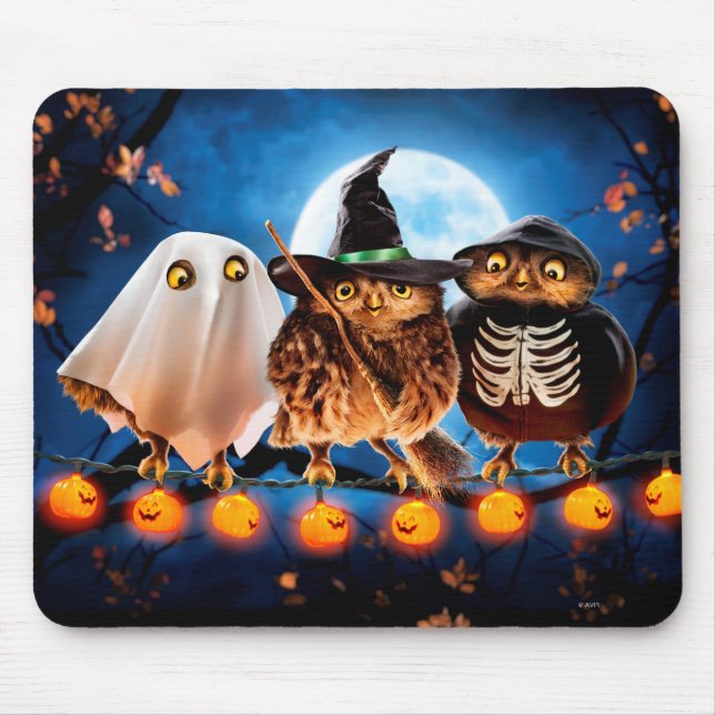 Halloween Owls Mouse Mat (Front)