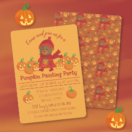 Halloween Painting/Carving Pumpkin Invitation