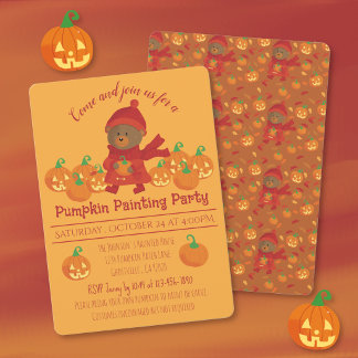 Halloween Painting/Carving Pumpkin Invitation