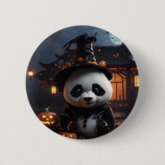 Halloween panda 6 cm round badge