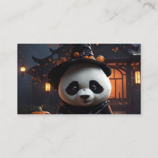 Halloween panda business card