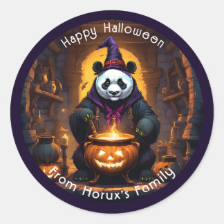 Halloween Panda Magic Classic Round Sticker