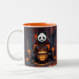 Halloween Panda Magic Two-Tone Coffee Mug