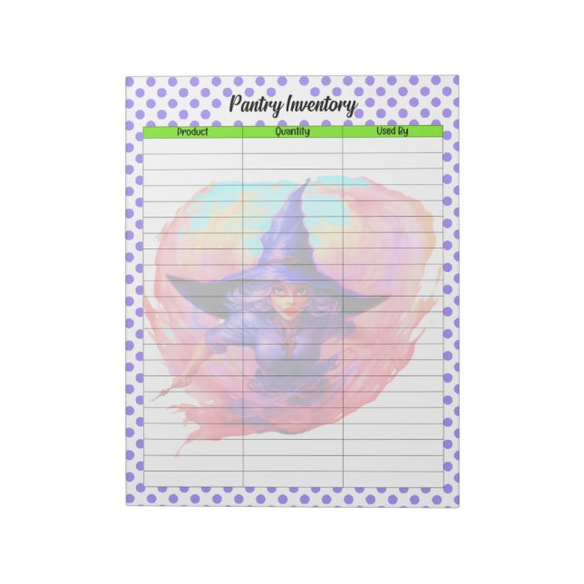 Halloween Pantry Inventory List Notepad (Rotated)