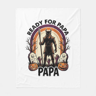 Halloween Papa Shirt Vintage Graveyard Sunset Desi Fleece Blanket