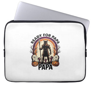 Halloween Papa Shirt Vintage Graveyard Sunset Desi Laptop Sleeve