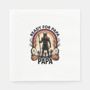 Halloween Papa Shirt Vintage Graveyard Sunset Desi Napkin
