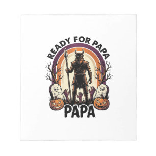 Halloween Papa Shirt Vintage Graveyard Sunset Desi Notepad