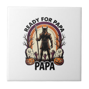 Halloween Papa Shirt Vintage Graveyard Sunset Desi Tile