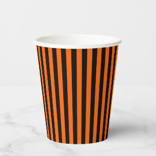 Halloween Paper Goblet Black Orange Stripes Paper Cups