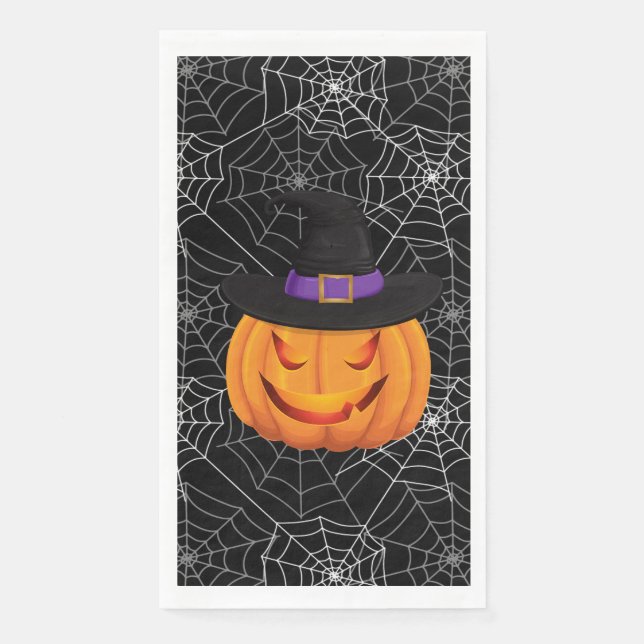 Halloween Paper Guest Towel-Pumpkin    Napkin (Front)