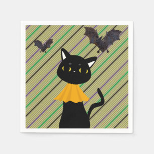 Halloween Paper Napkins, Black Cat Napkin